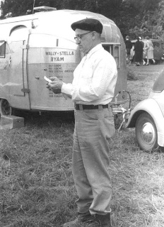 Wally Byam with X251 Bubble 1955 Europe